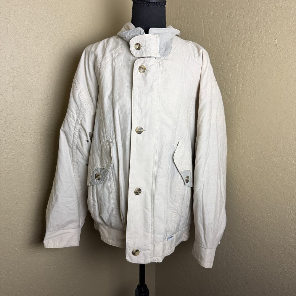BRAVOI Sympatex White All Weather Jacket Map Print Lining Size 25